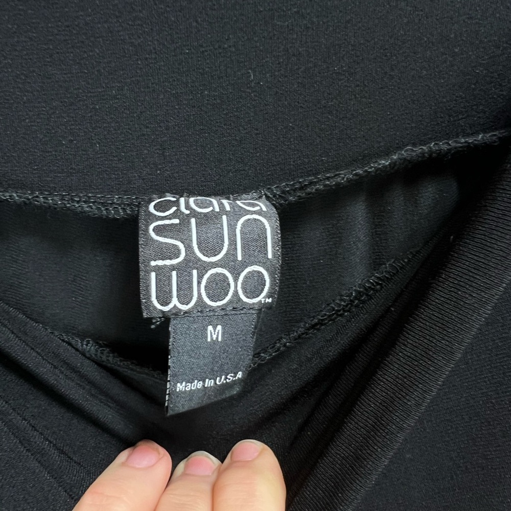 Clara Sunwoo Signature Palazzo Pant Size M Black Flowy Stretch - Picture 5 of 7